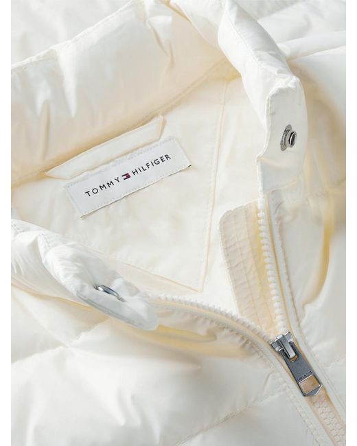 Tommy Hilfiger White Mixed Texture Slim Lightweight Down Jacket