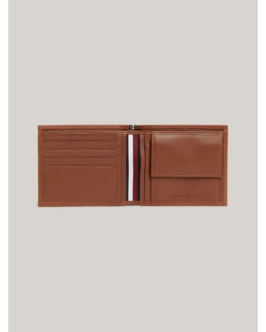 Tommy Hilfiger Brown Premium Leather Bifold Credit Card Holder for men