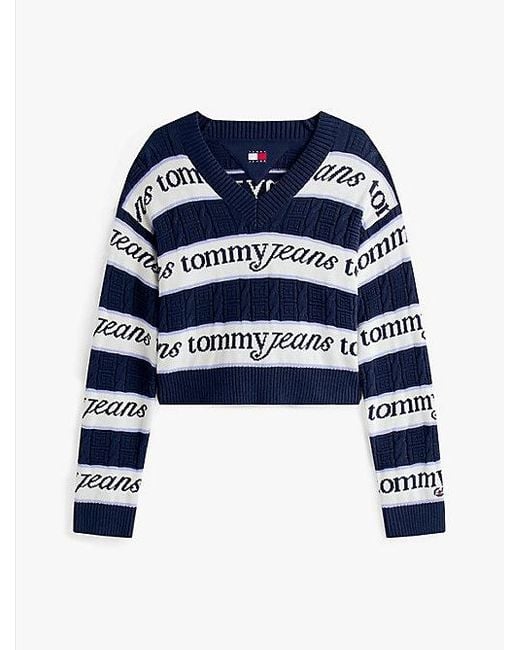 Tommy Hilfiger Blue Tommy Flag Relaxed Fit Pullover Mit Logo