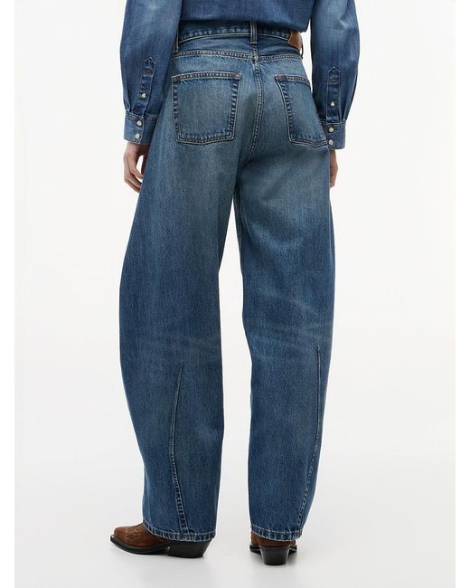 Tommy Hilfiger Blue Twisted Seam Mid Rise Barrel Jeans