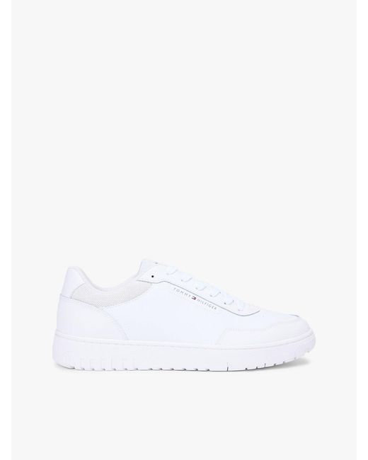Tommy Hilfiger White Lightweight Basketball Trainers With Leather for men