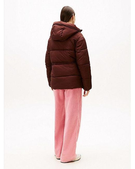 Tommy Hilfiger Ripstop Pufferjack Met Capuchon in het Red
