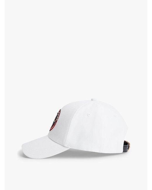 Tommy Hilfiger White Logo Patch Six-Panel Baseball Cap for men