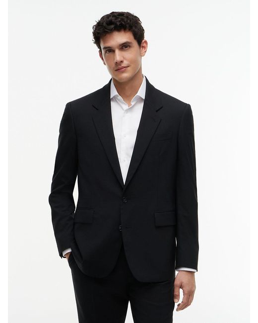 Tommy Hilfiger Black Tech Regular Fit Wool Blend Blazer for men