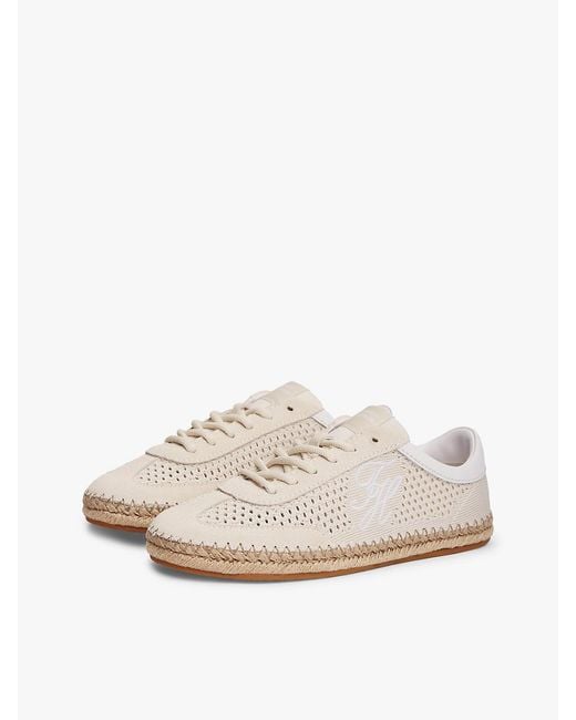 Tommy Hilfiger White Logo Rope Midsole Knit Trainers