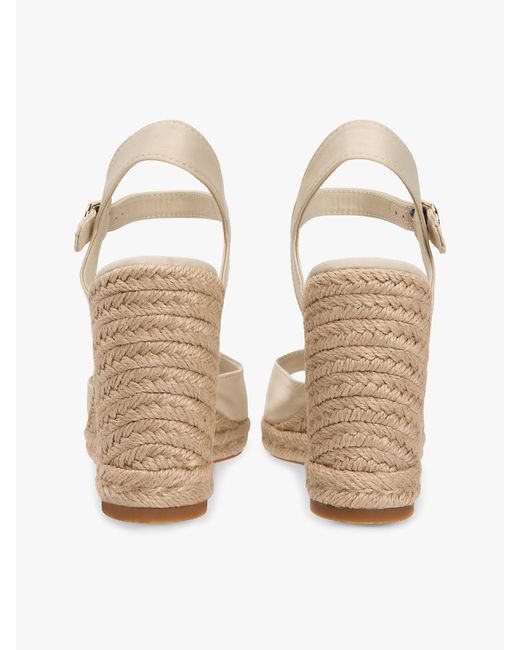 Tommy Hilfiger Natural Satin Th Monogram Wedge Espadrilles