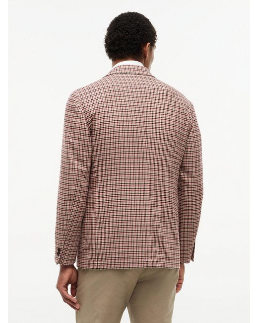Tommy Hilfiger Natural Regular Fit Micro Check Single Breasted Blazer for men