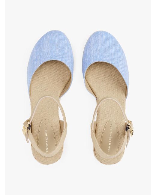 Espadrilles Compensées En Chambray Tommy Hilfiger en coloris Natural