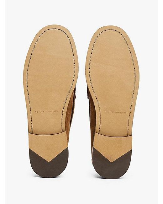 Tommy Hilfiger Suède Loafer Met Logo in het White voor heren