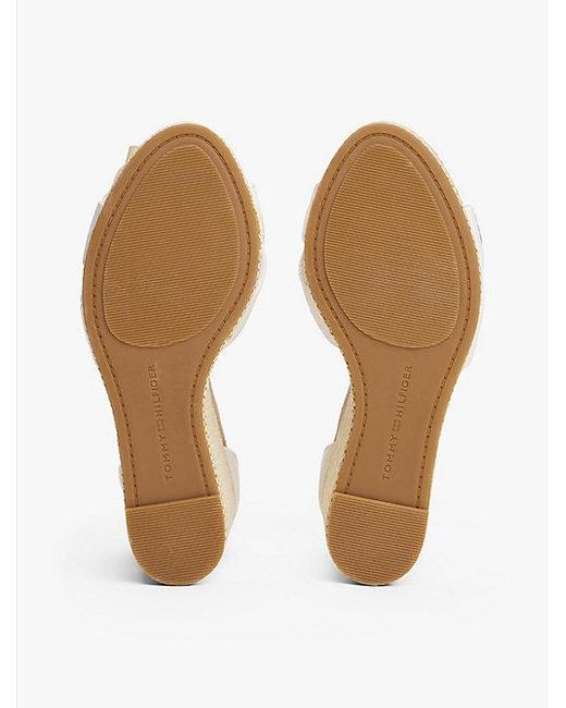 Tommy Hilfiger Canvas Espadrille Met Hoge Sleehak in het Natural