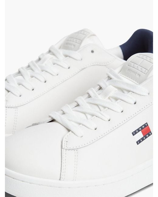 Tommy Hilfiger White Leather Archive Court Trainers for men