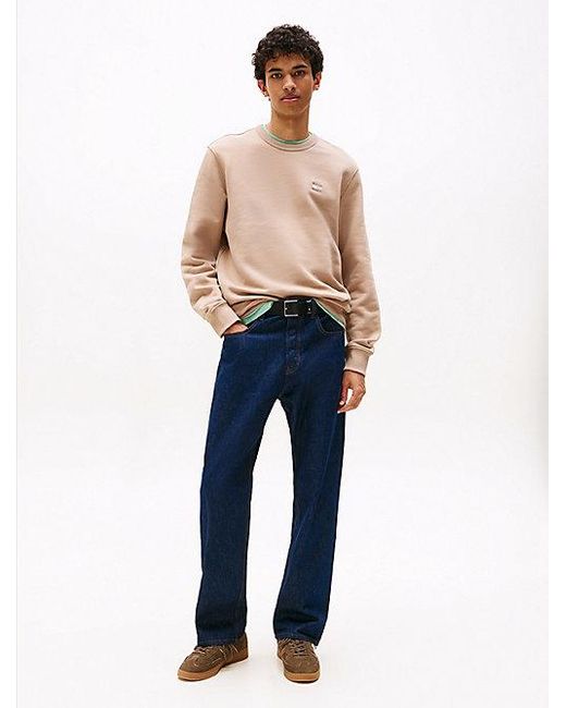 Tommy Hilfiger Sweatshirt Met Ronde Hals En Tommy-Badge in het Blue voor heren