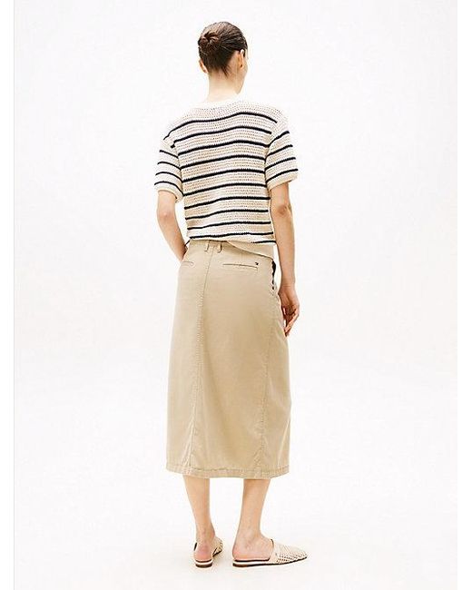 Falda Midi Estilo Chino Tommy Hilfiger de color Natural