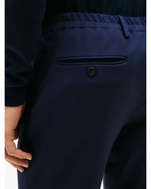 Tommy Hilfiger Blue Jersey Pressed Crease Trousers for men