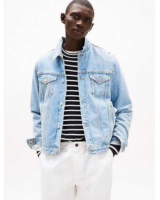 Tommy Hilfiger Trucker-Jeansjacke Mit Fade-Effekt in Blue für Herren