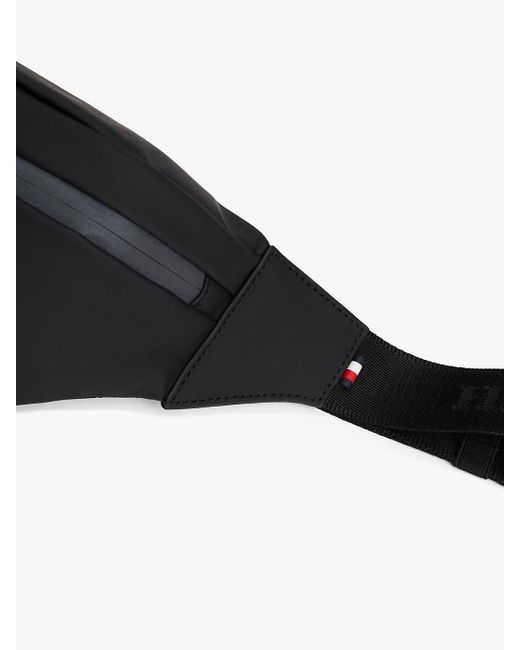 Tommy Hilfiger Black Textured Logo Bum Bag for men