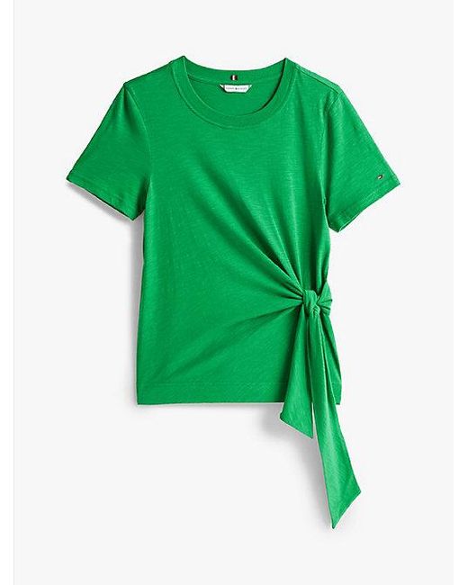 Camiseta De Cuello Redondo Con Nudo Tommy Hilfiger de color Green