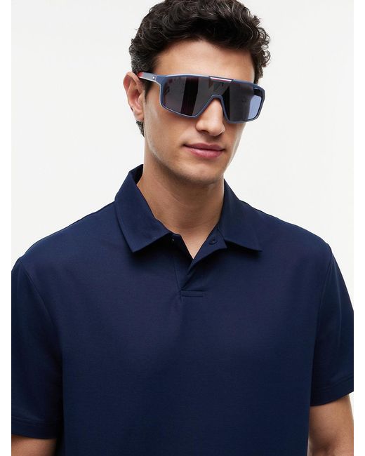 Tommy Hilfiger Blue Signature Mask Sunglasses for men
