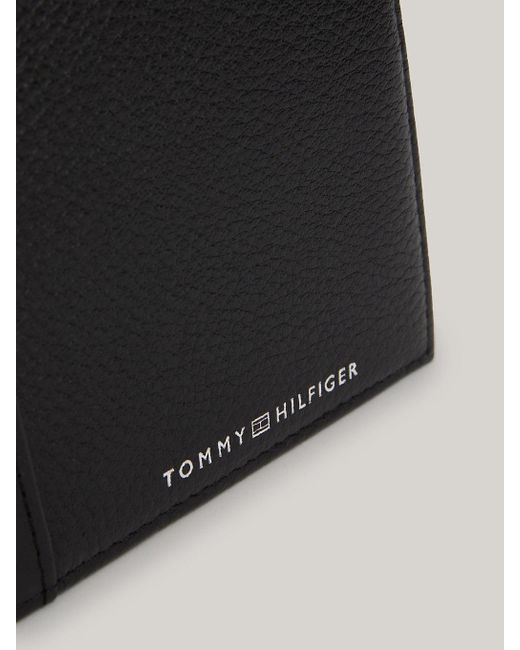 Tommy Hilfiger Black Leather Bifold Wallet for men