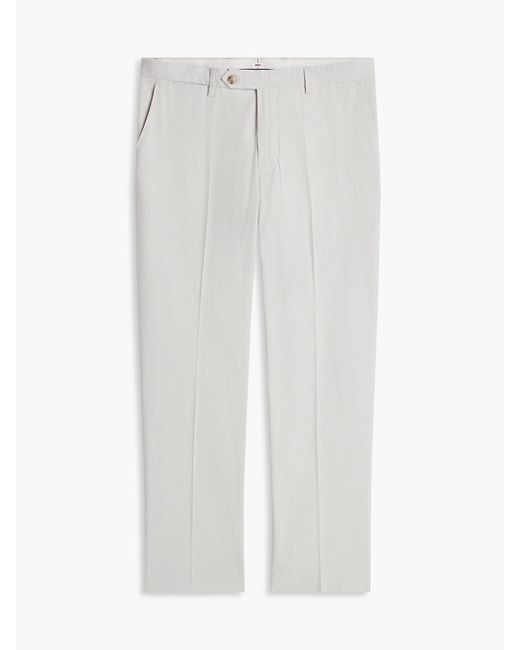 Tommy Hilfiger White New York Label Regular Dobby Trousers for men
