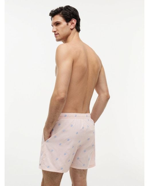 Tommy Hilfiger White Ithaca Embroidery Mid Length Swim Shorts for men