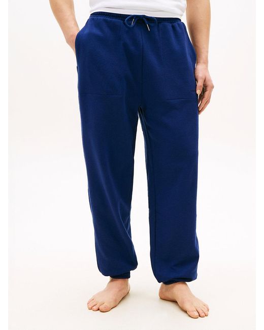 Tommy Hilfiger Blue Essential Terry Cuffed Lounge Joggers for men