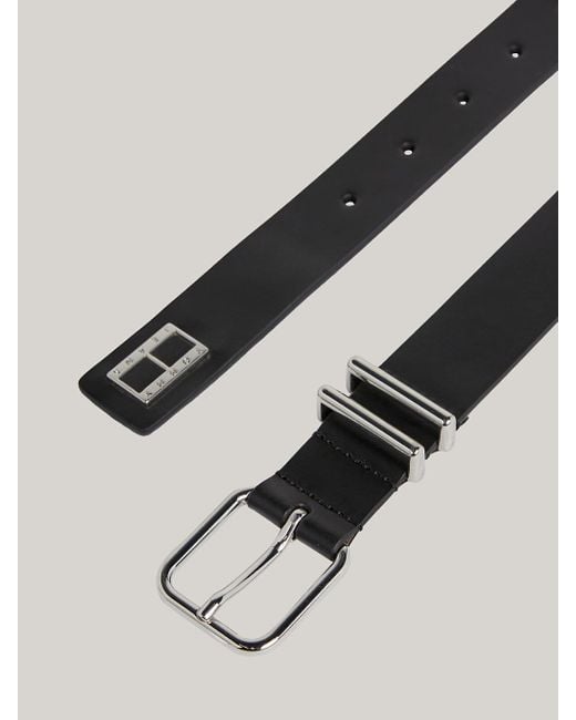 Tommy Hilfiger Black Heritage Double Keeper Leather Belt