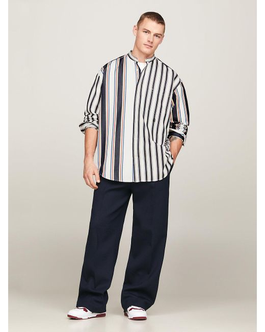 Tommy Hilfiger White Tommy X Clot Dual Gender Stripe Poplin Shirt for men