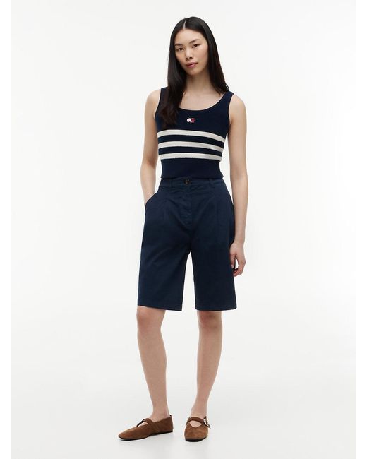 Tommy Hilfiger Blue Tommy Badge Stripe Knit Tank Top