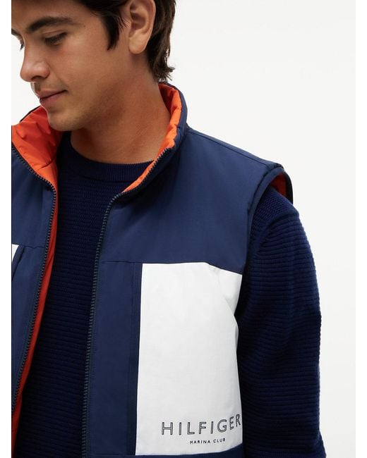 Tommy Hilfiger Blue Reversible Zip-Thru Regatta Gilet for men