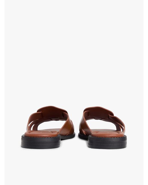 Tommy Hilfiger Multicolor Leather Crest Square Toe Sandals