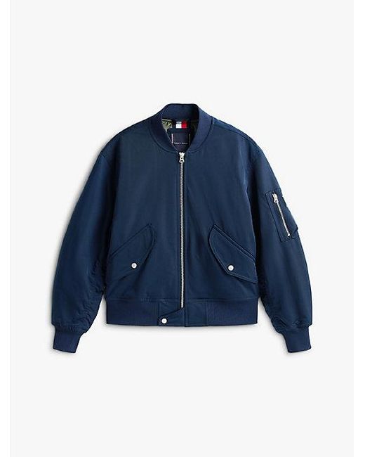 Tommy Hilfiger Waterafstotend Relaxed Fit Bomberjack in het Blue voor heren
