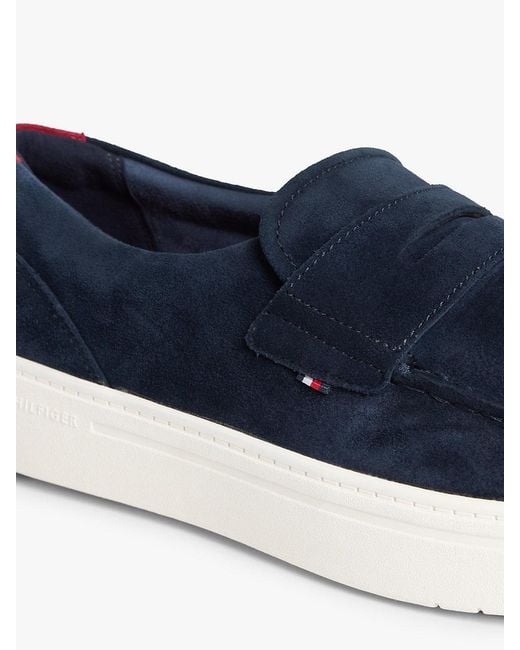 Tommy Hilfiger Blue Lightweight Suede Hybrid Loafers for men