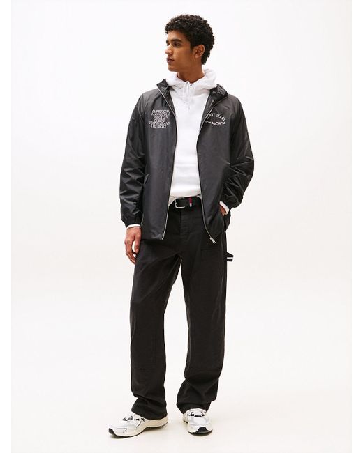 Giacca A Vento Relaxed Fit Con Logo Sul Retro di Tommy Hilfiger in Gray da Uomo