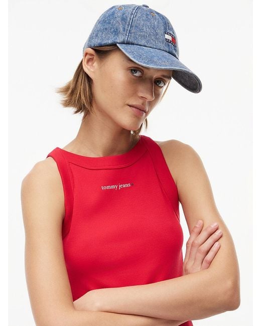 Tommy Hilfiger Blue Heritage Logo Denim Baseball Cap
