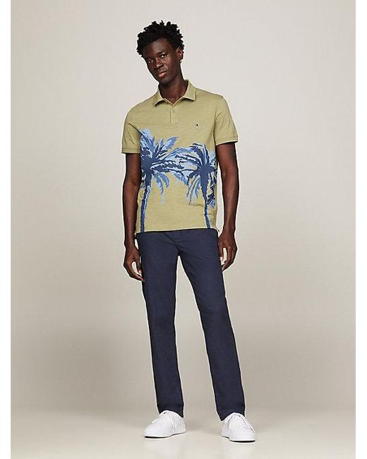 Tommy Hilfiger Regular Fit Poloshirt mit Palmen-Print in Blue für Herren