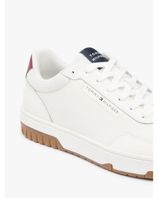 Tommy Hilfiger White Lightweight Basketball Trainers With Leather for men