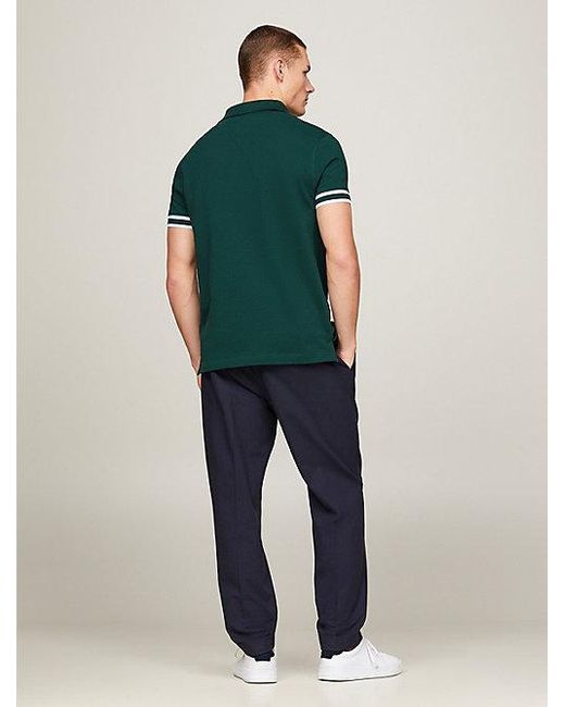 Tommy Hilfiger Hilfiger Monotype Slim Fit Polo Met Logoboord in het Green voor heren