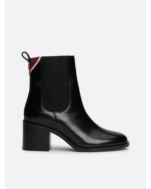 Tommy Hilfiger Black Th Monogram Leather Ankle Boots