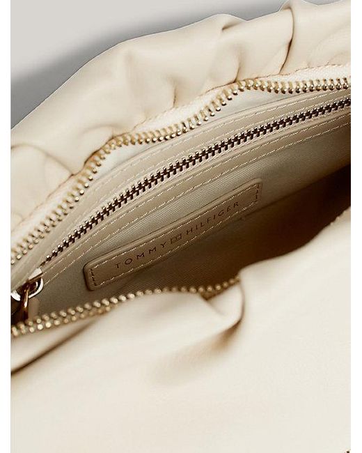 Tommy Hilfiger Exclusive Luxe Leather Crossbodytas in het Natural