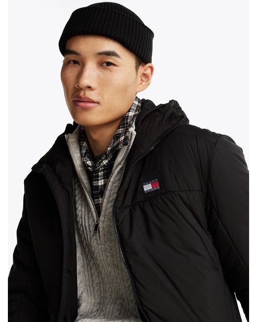 Tommy Hilfiger Black Lightweight Hooded Windbreaker Jacket for men
