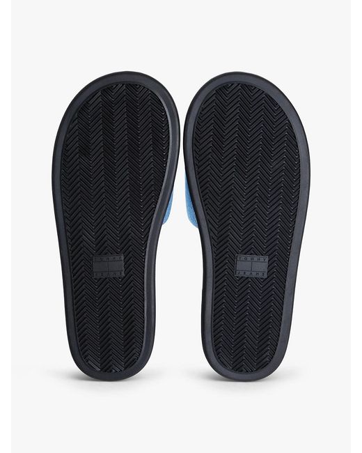 Tommy Hilfiger Blue Denim Padded Strap Slides