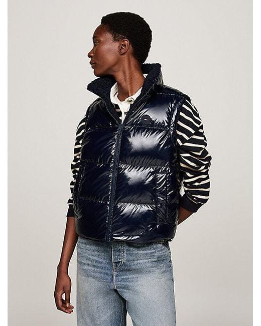 Tommy Hilfiger Blue Wende-Daunenweste Mit Teddy-Fleece