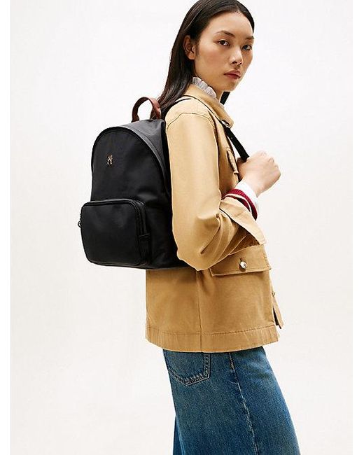 Mochila Con Monograma Th Tommy Hilfiger de color Black