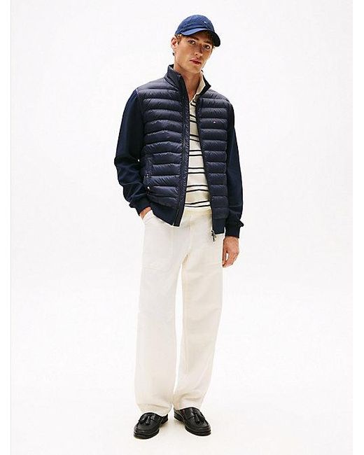 Tommy Hilfiger Quilted Sweatshirt Met Rits in het Blue voor heren