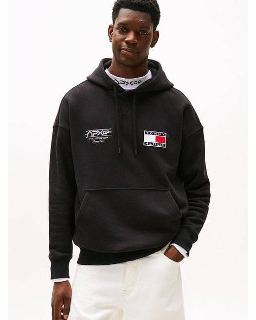 Tommy Hilfiger Black The Apxgp Collection Relaxed Graphic Hoody for men