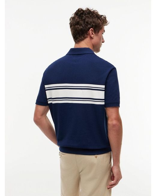 Tommy Hilfiger Blue Classic Fit Stripe Pique Polo Shirt for men