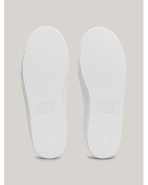 Tommy Hilfiger Natural Canvas-Slipper-Sneaker mit Zehenschutzkappe