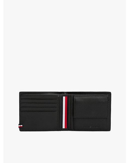 Tommy Hilfiger Leren Bifold Portemonnee Met Logo in het Black voor heren