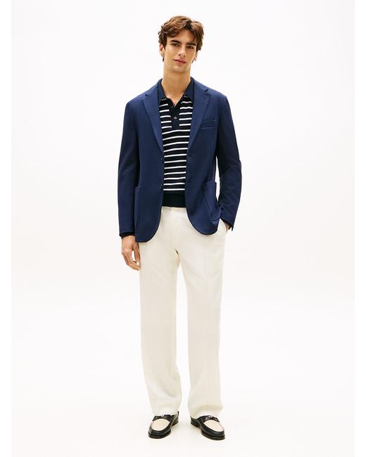 Tommy Hilfiger Blue Jersey Regular Fit Blazer for men